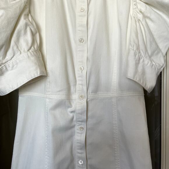 FRAME Gillian Dress Ecru Puff Shoulder Off White Size XS‎ Mini Chic Cute Sexy - Picture 9 of 16